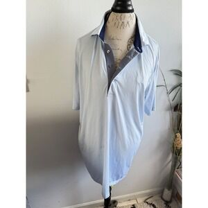 Greyson XL Polo Shirt Blue Striped Golf Athletic Lightweight‎ Casual Mens flaw